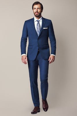 Spodnie męskie eleganckie Lancerto ze sklepu: Lancerto S.A. w kategorii: Spodnie męskie - zdjęcie 938E51-772-11513_Spodnie Business Mix Szafir